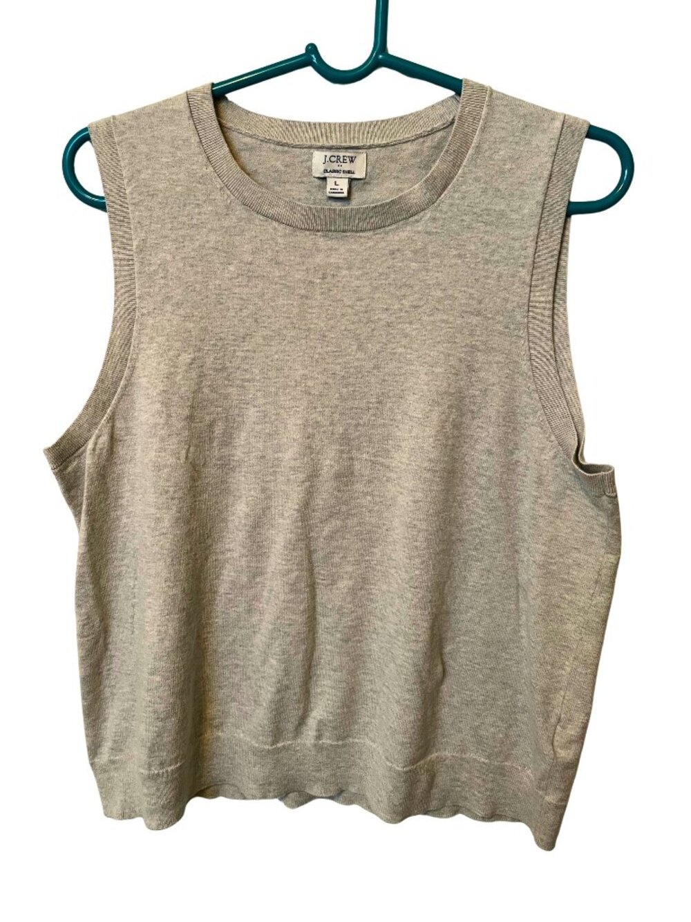 J Crew Women’s Gray Classic Shell Sleeveless Top Size Large 100% cotton
